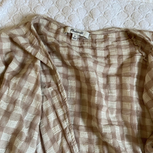 Madewell Sweetheart Wrap Top in Gingham Check - Picture 7 of 7